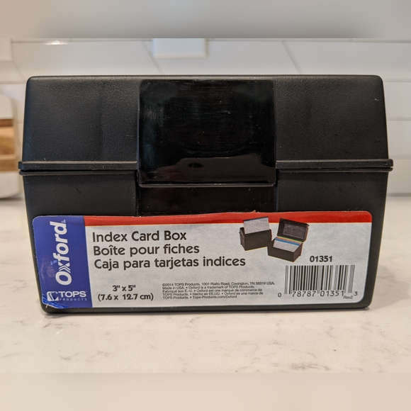 NEW Black Oxford Plastic Index Card File Box with Poly A-Z Index Card Guides - Picture 5 of 8